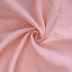 Ткань Муслин Жатый, цвет Нежно-Розовый (на отрез)  в Электрогорске