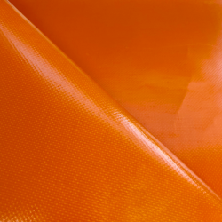 Тентовый материал ПВХ 450 гр/м2, Оранжевый (Ширина 160см), на отрез  в Электрогорске, 450 г/м2, 699 руб