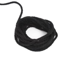 Шнур для одежды тип 2,  Чёрный (плетено-вязаный/полиэфир)  в Электрогорске